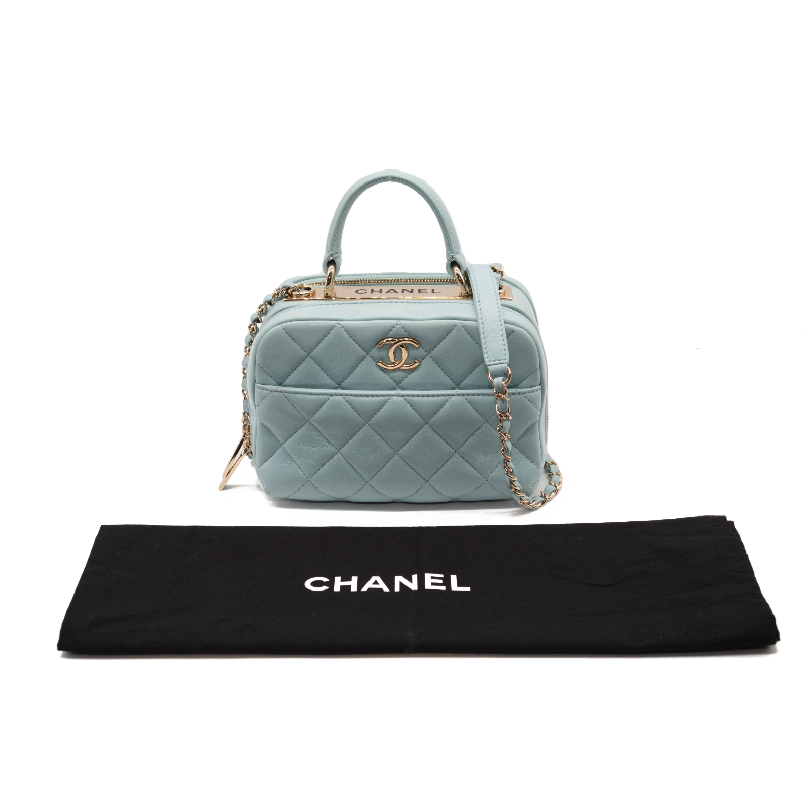 Chanel Trendy CC Bowling Bag Calfskin Small Blue  eBay