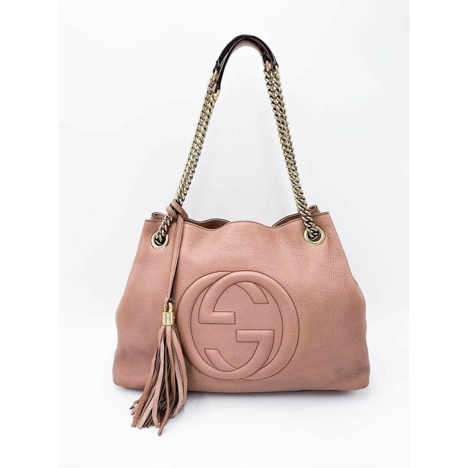 light pink leather tote