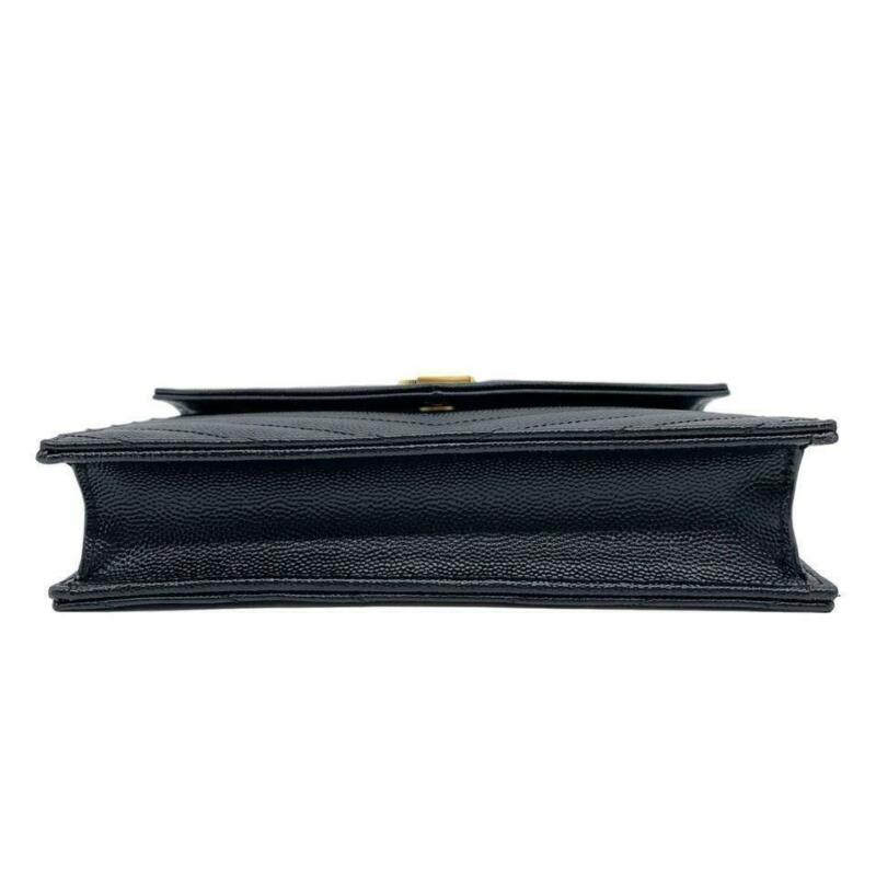 Saint Laurent Chain Wallet Small Black Leather Cross Body Bag ...