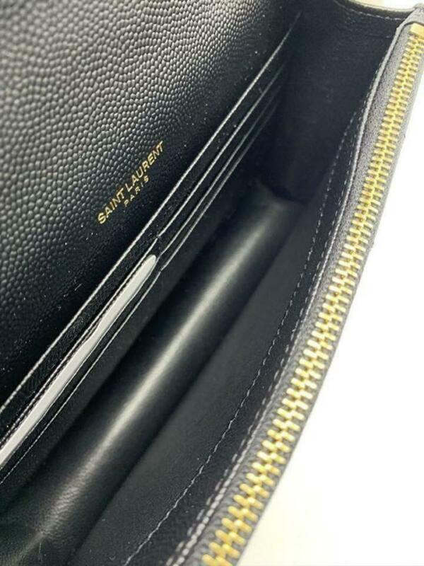 Saint Laurent Chain Wallet Small Black Leather Cross Body Bag ...