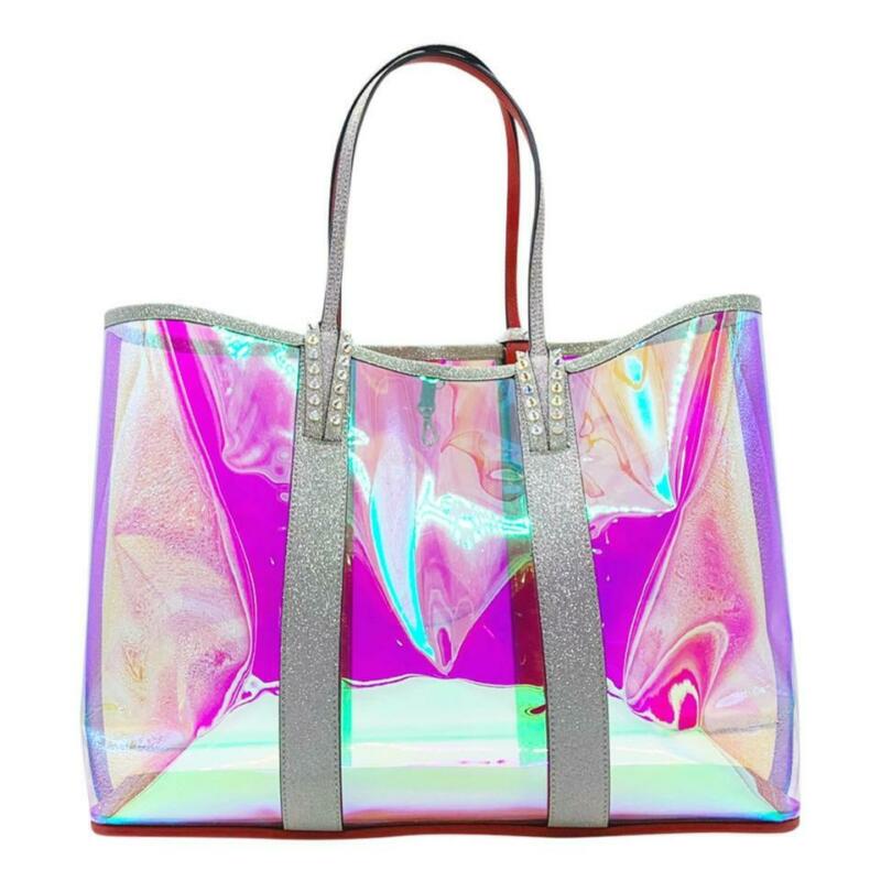 Christian Louboutin Cabata Transparent Glitter Sunset Silver Pvc