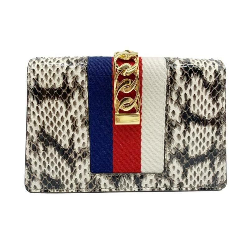 Gucci Sylvie Super Mini Floral-print Snake Wallet On A Chain White Cro - MyDesignerly