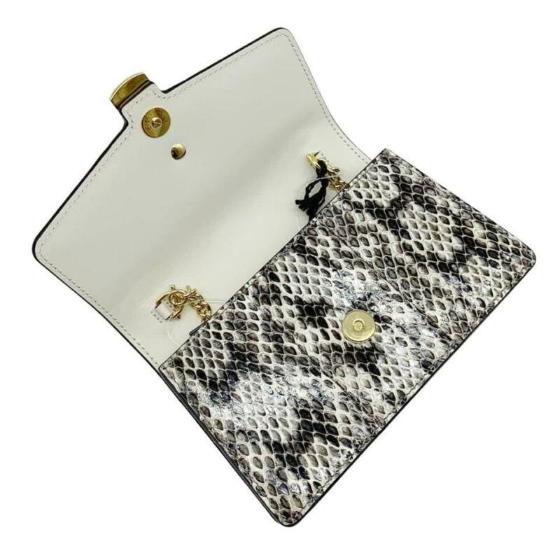 Gucci Sylvie Super Mini Floral-print Snake Wallet On A Chain White Cro - MyDesignerly