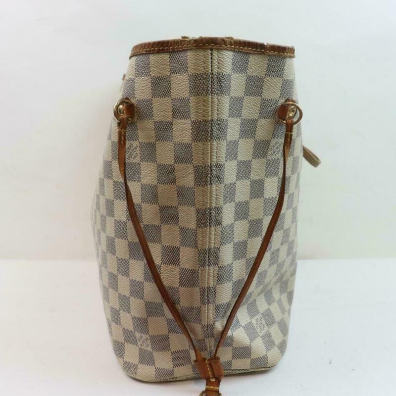 Louis Vuitton Neverfull Mm White Damier Azur Canvas Tote - MyDesignerly