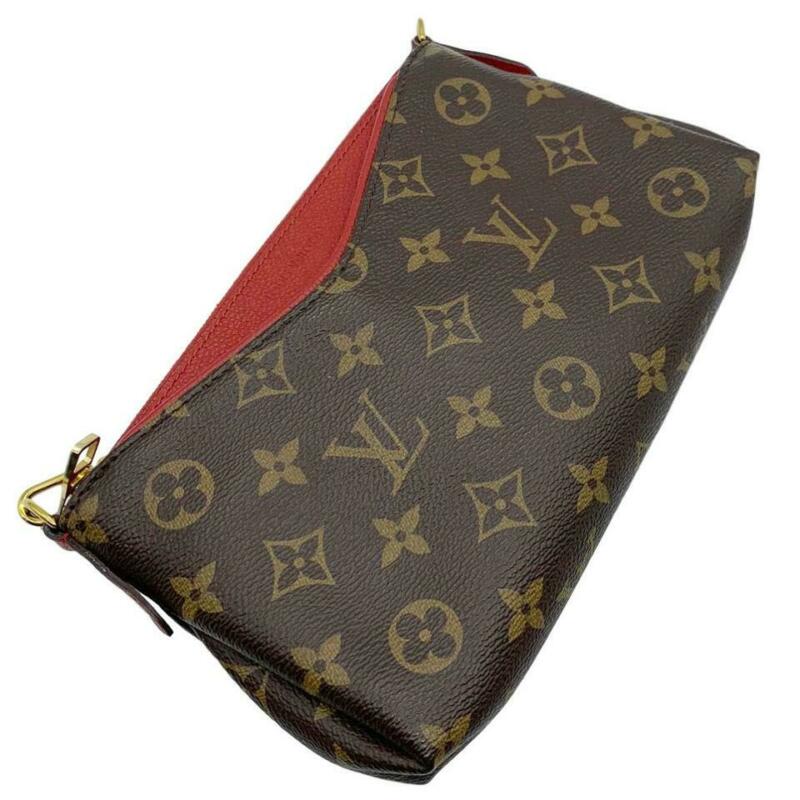 Louis Vuitton Pallas Clutch Monogram Red Canvas Cross Body Bag - MyDesignerly