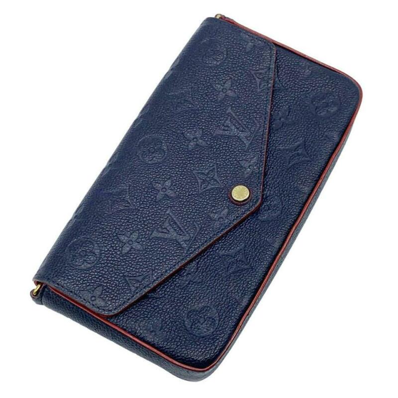 Louis Vuitton Pochette Felicie Chain Wallet Marine Rouge Blue Monogram - MyDesignerly