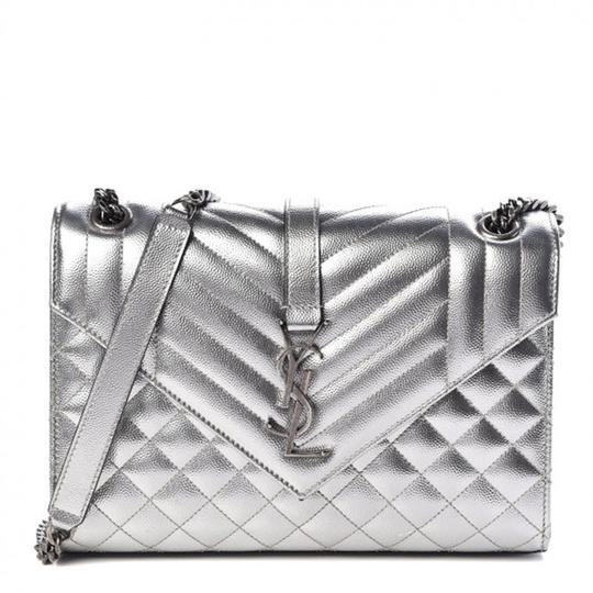 silver leather shoulder bag