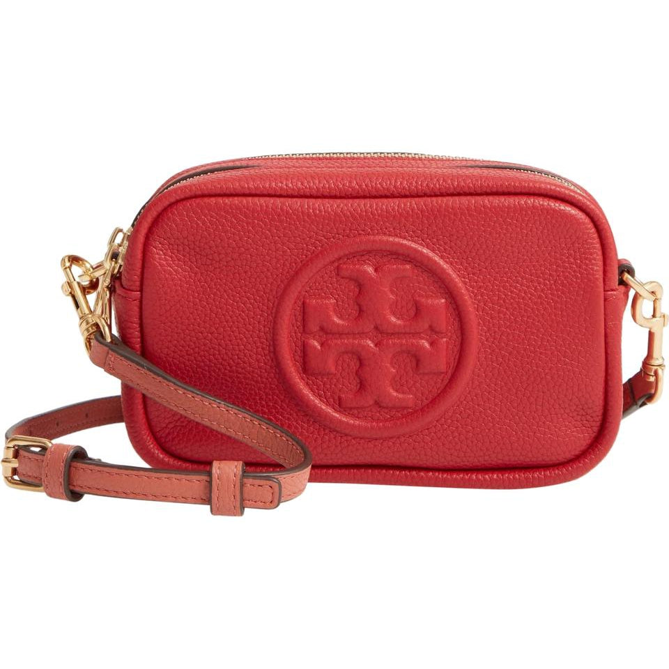 Tory Burch Perry Bomb Red Leather Cross Body Bag - MyDesignerly