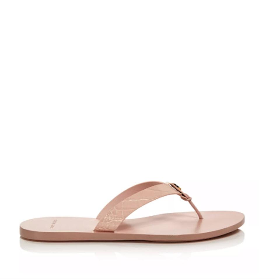 Tory Burch Pink Manon Women's Embossed Leather Flip-flops Sandals -  MyDesignerly