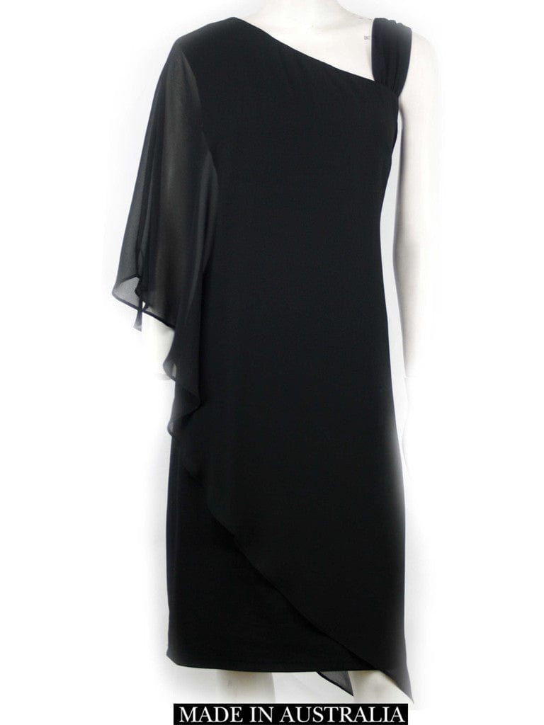 Wangari Black Asymmetric Elegant Dress – Dressxox