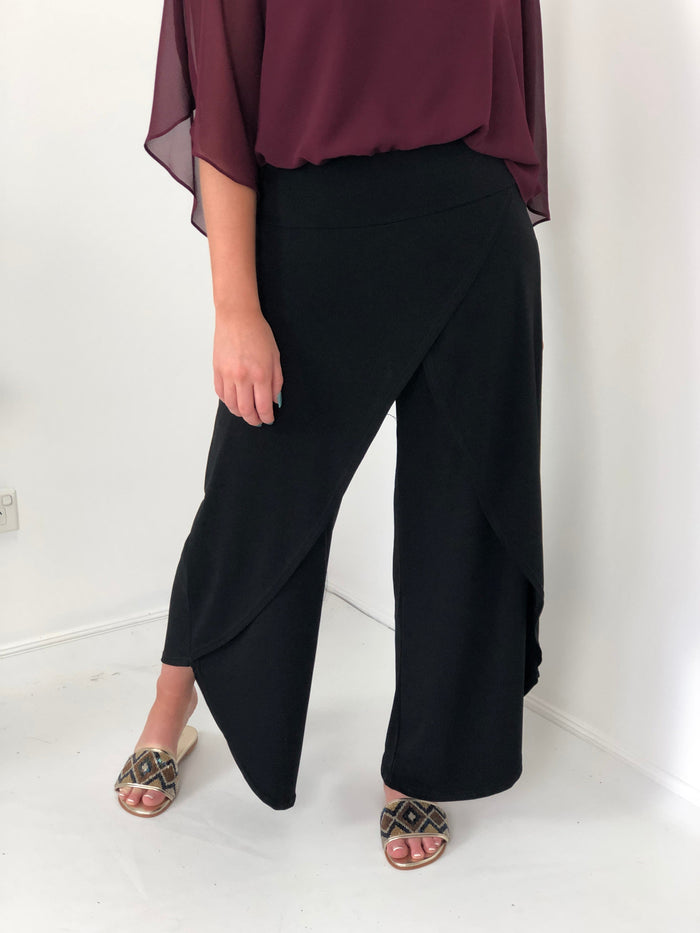 Faith Black Chiffon Pants – Dressxox