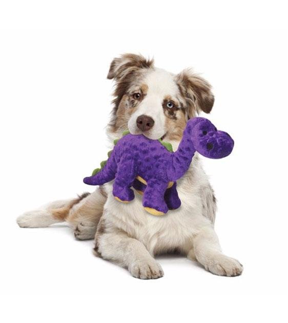 purple dinosaur dog toy