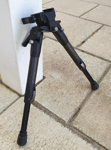tactical bipod extended close up