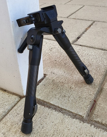 tactical bipod retracted close up