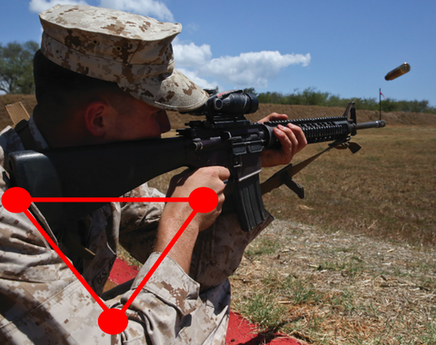 marine with AR and sling position 