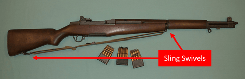 rifle with sling swivels highlighted