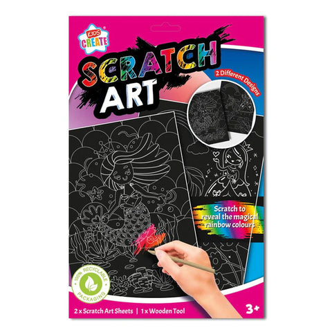 Scratch Art Pack With Wooden Tool