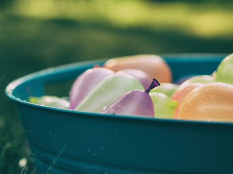 water balloons in a bucket