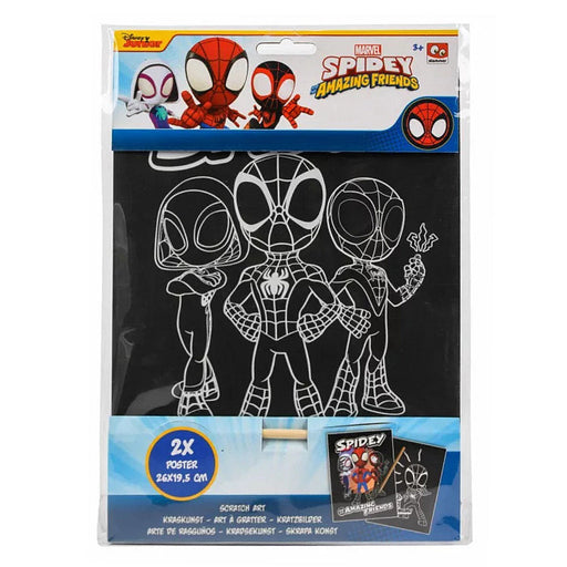 Marvel Spidey Amazing Friends Spiderman Scratch Art Poster Set — Toys for a  Pound