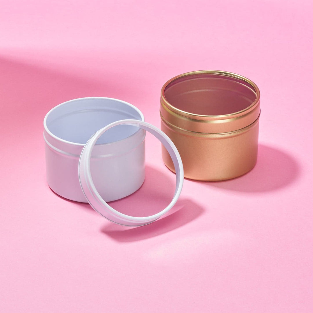 Rose Golden Candle Tins With Lids Round Metal Can Kit For - Temu