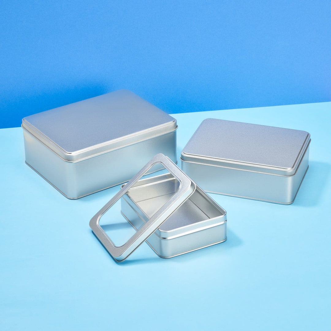 Medium Square Silver Tin Container by Celebrate It