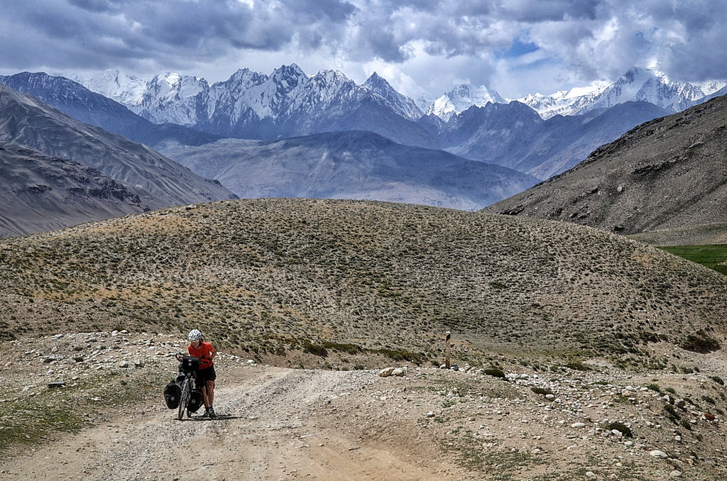 Frances grier going up a hill in China