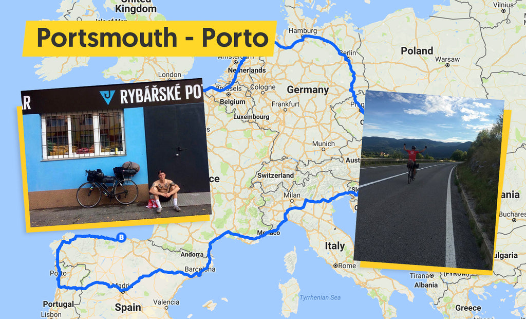 Ben Flanagan portsmouth to porto cycle route map