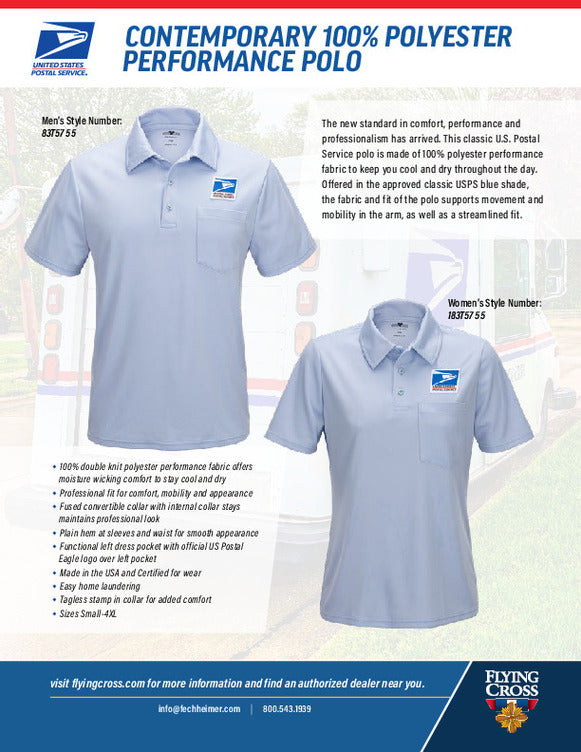 Postal Letter Carrier Performance Polo Shirts for Men and Women
