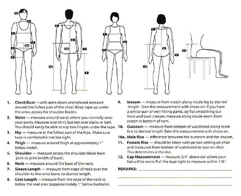 Postal Uniforms Sizing Chart and How to Measure