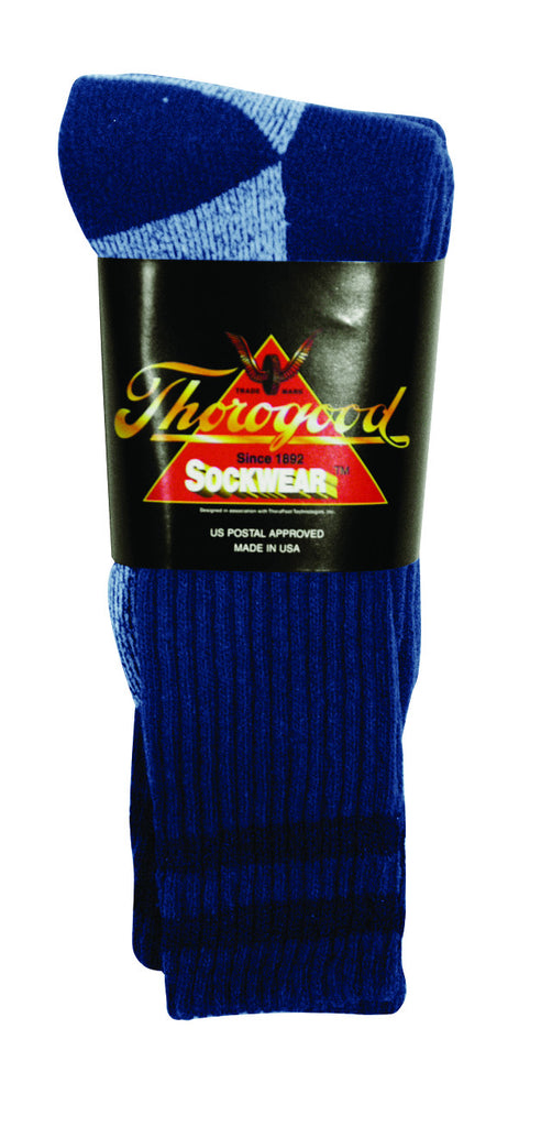 Thorogood 3-Pack Crew Socks Postal Blue with Navy Stripes – Postal ...
