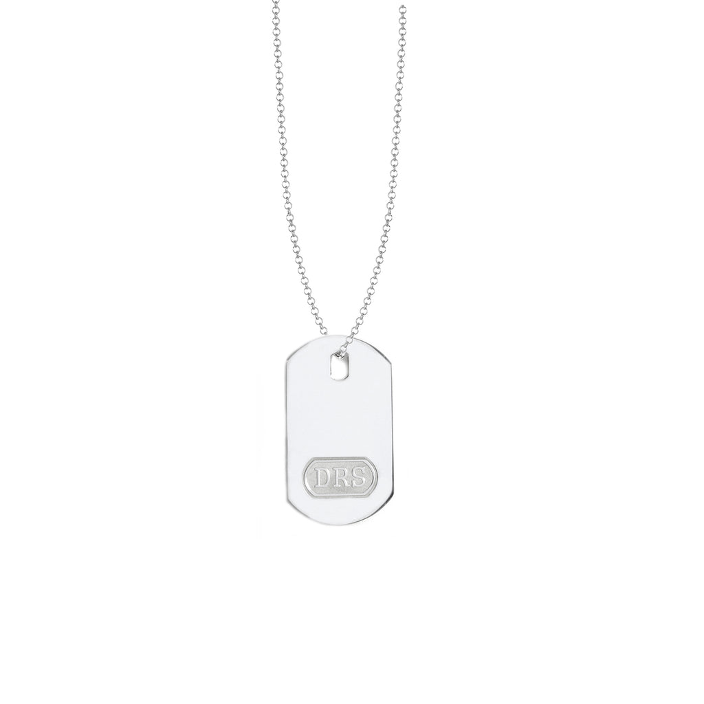 monogram dog tag necklace