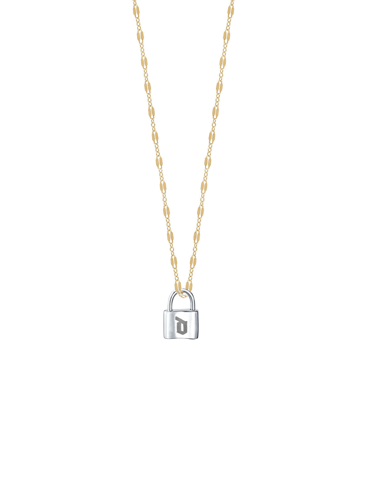 Sarah Personalized Lock and Key Necklace Sterling Silver Pendant with Sterling Silver Chain / 20