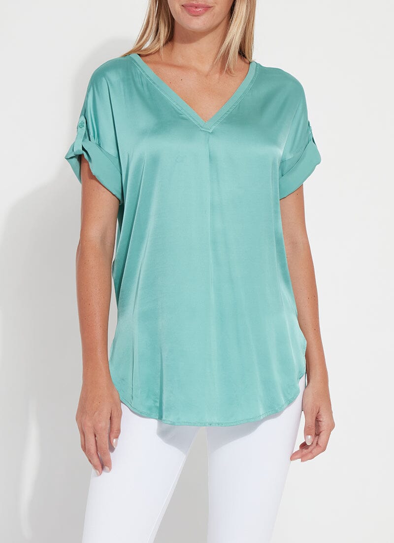 Lyssé Lysse Santorini V-neck Top In Blue