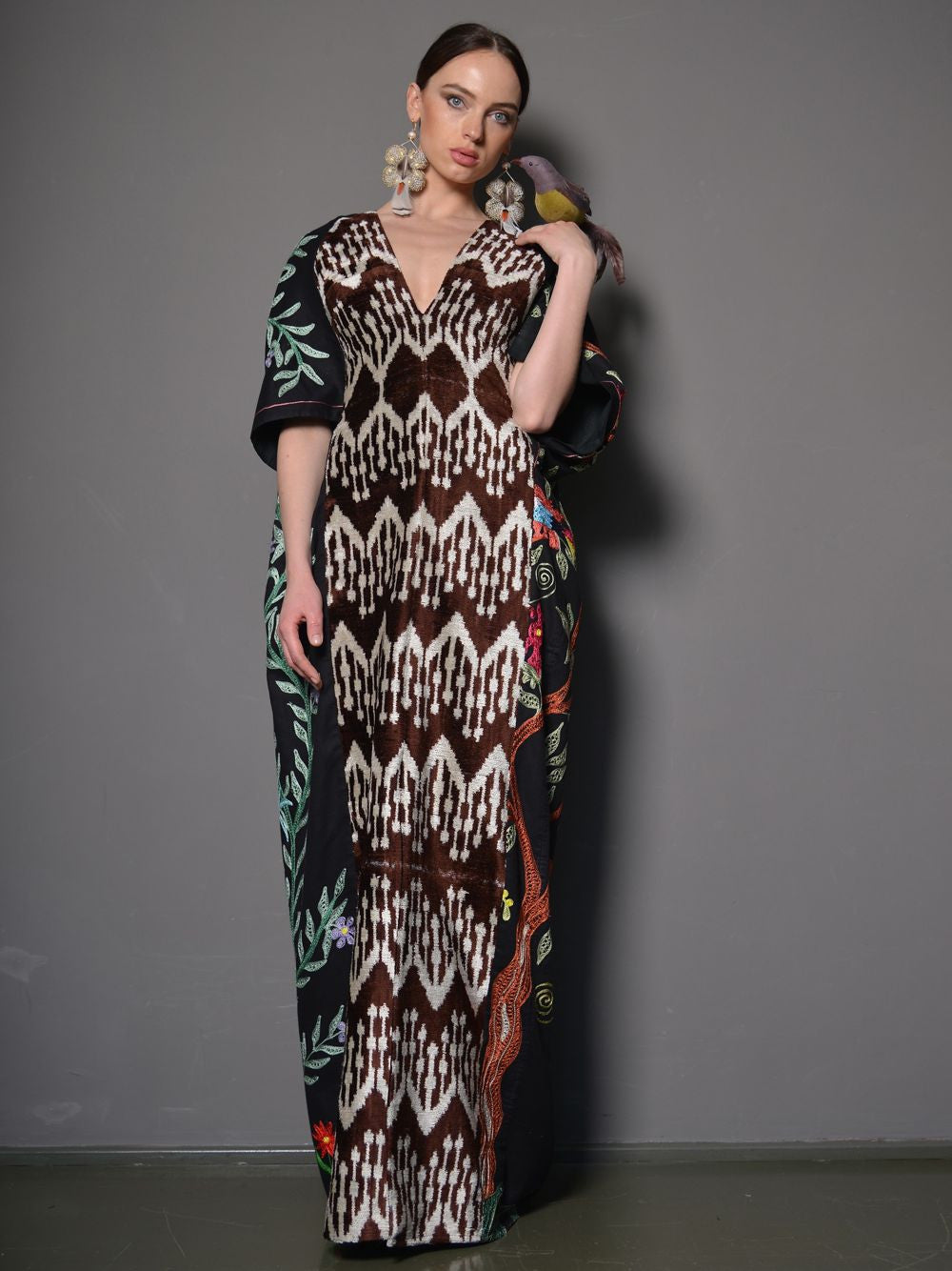 silk caftan dress