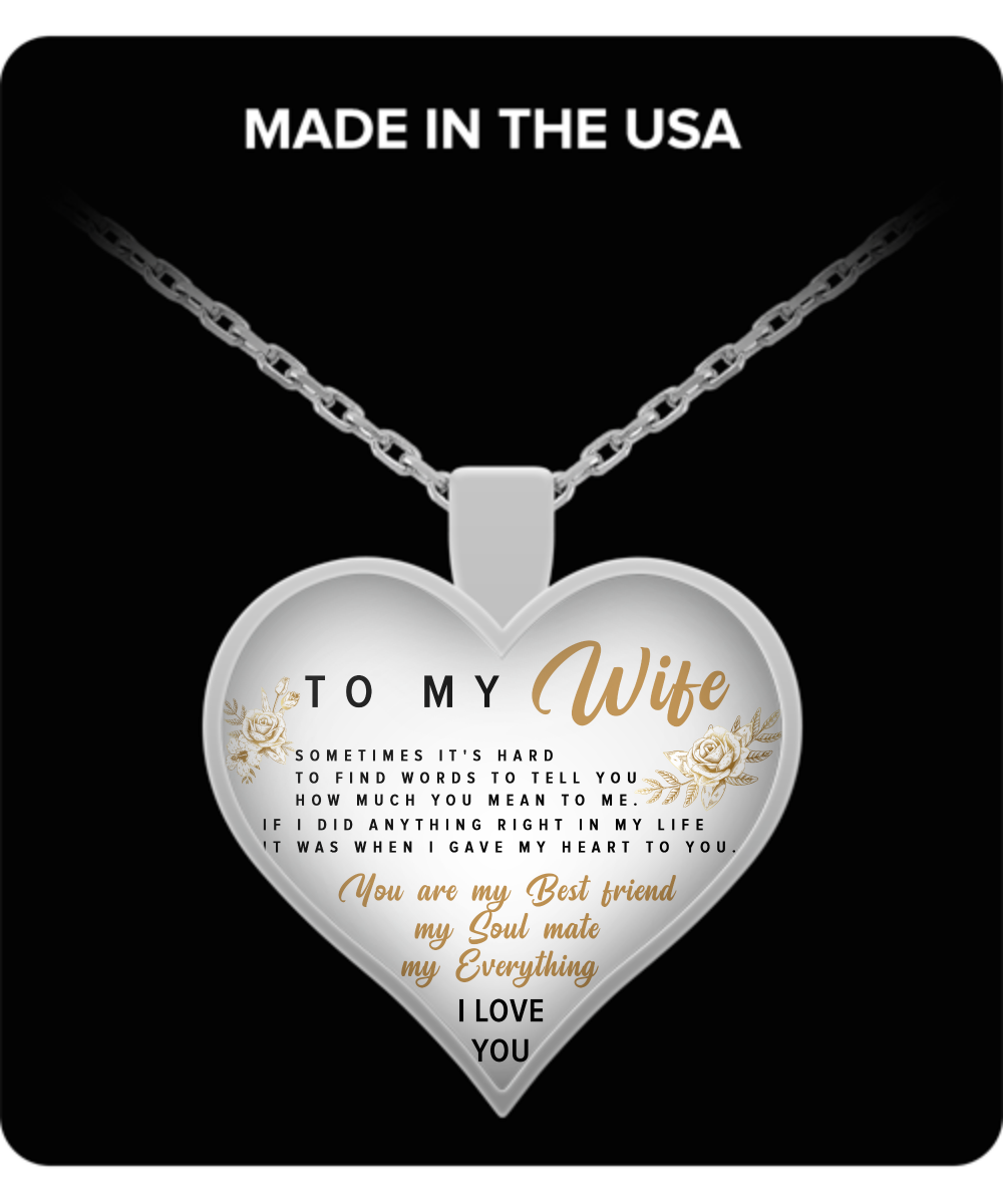 To My Wife Necklace - Perfect and Unique Gift Ideas for Birthdays, Mother’s Day, Anniversary, Job Promotion, Appreciation or Thanksgiving from Husband, Men