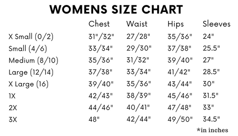 Size Chart - Ambernoon – AMBERNOON