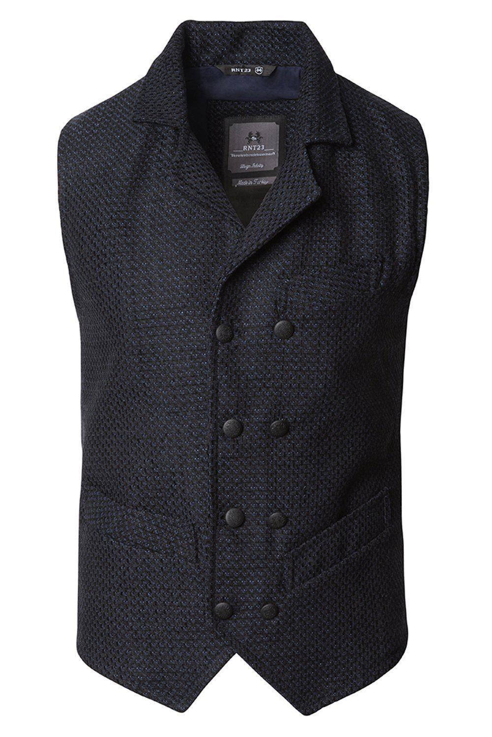 N° 5865 LUTHER CHAIN DETAIL VEST - NAVY – Ron Tomson