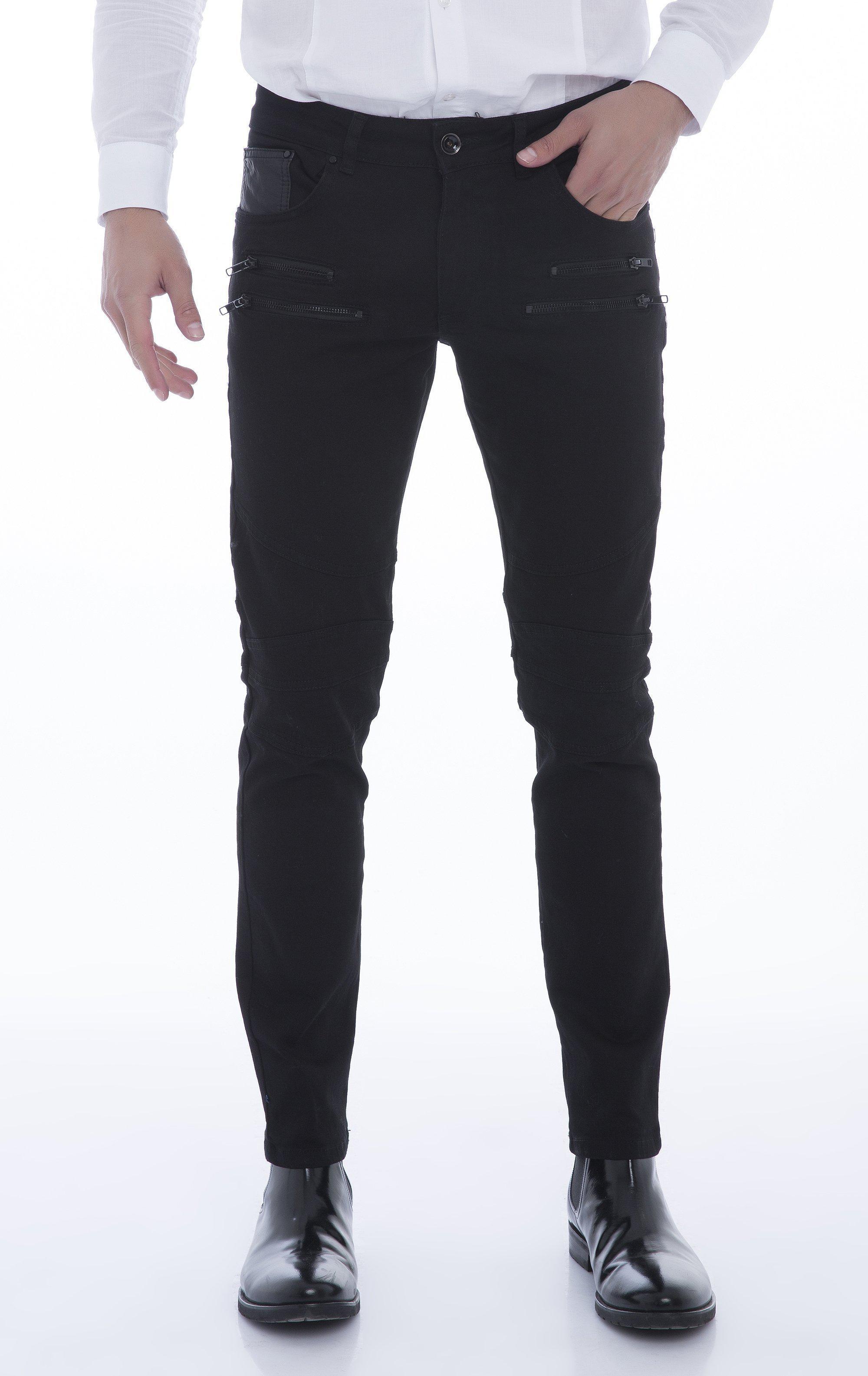 tapered zipper jeans