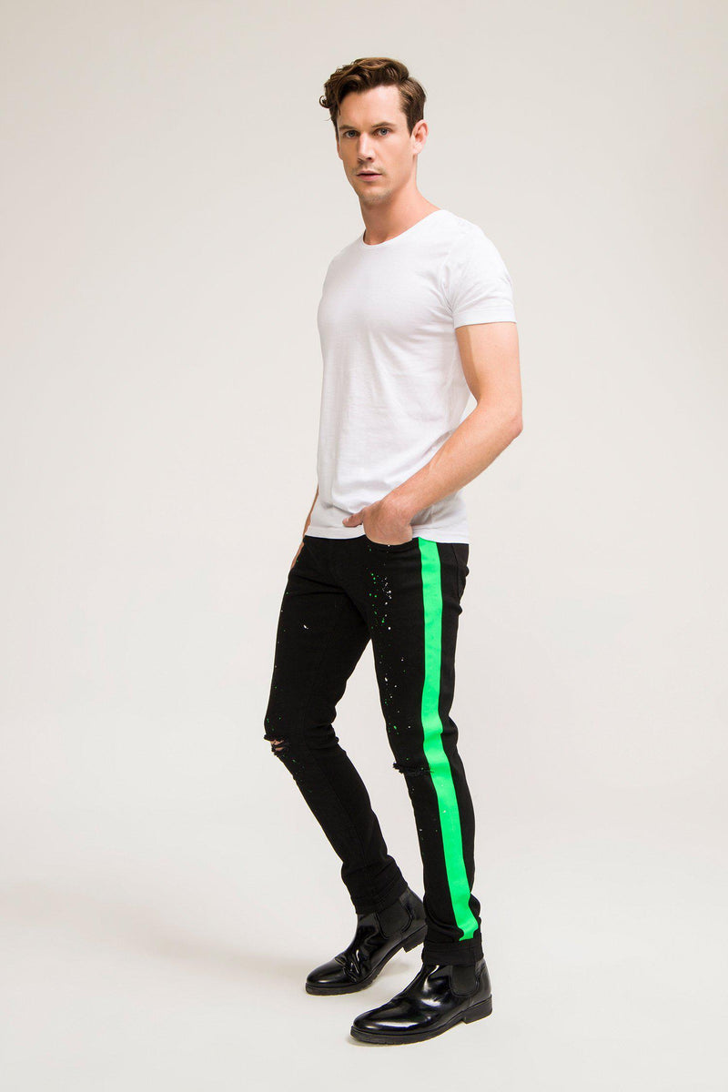 lime green stripe jeans