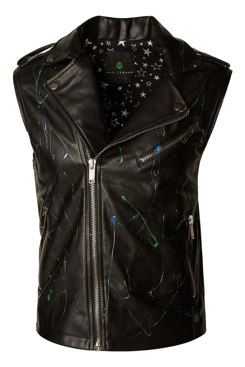 painting faux leather jacket