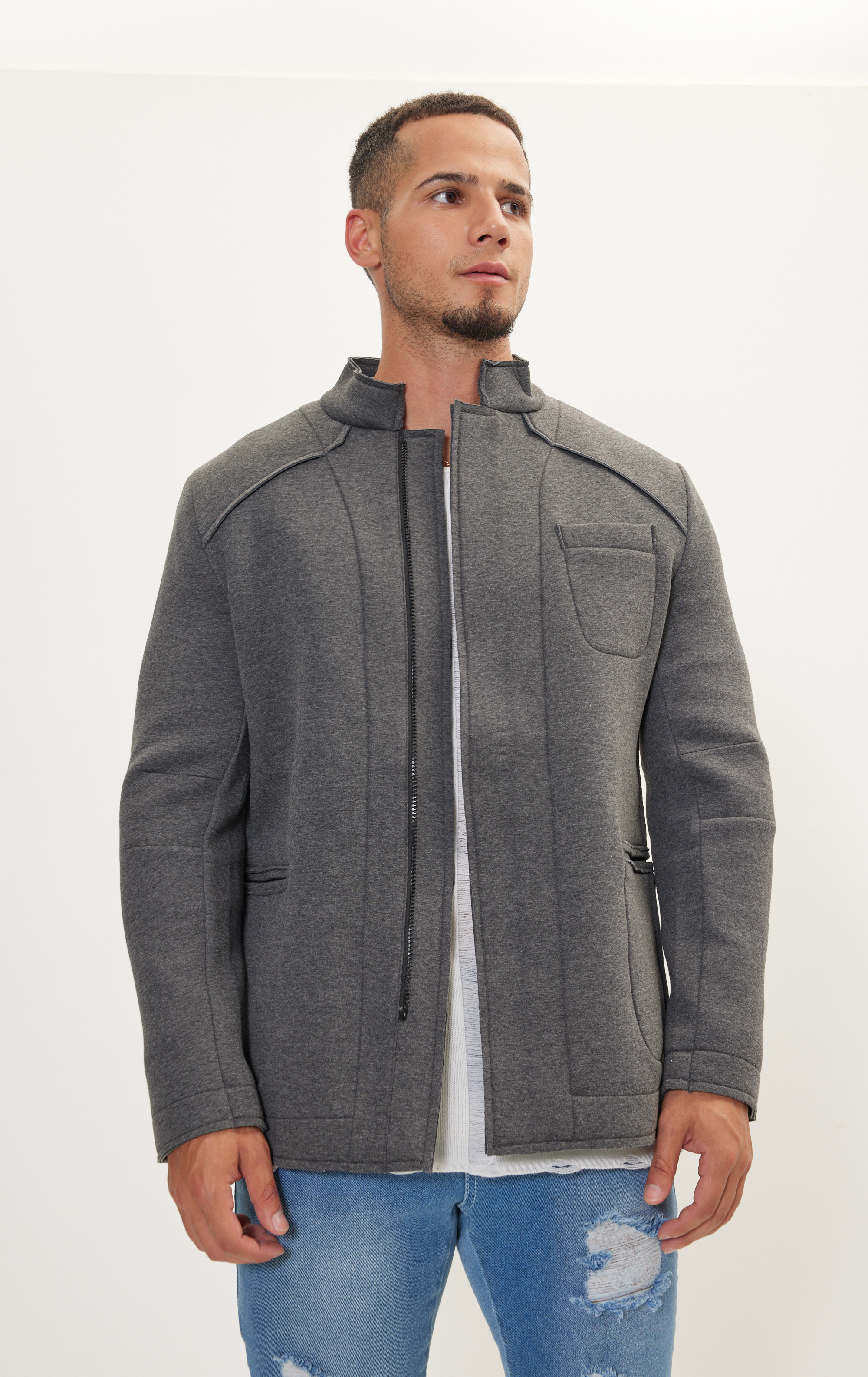 Ron Tomson Pinstriped Utility Jacket