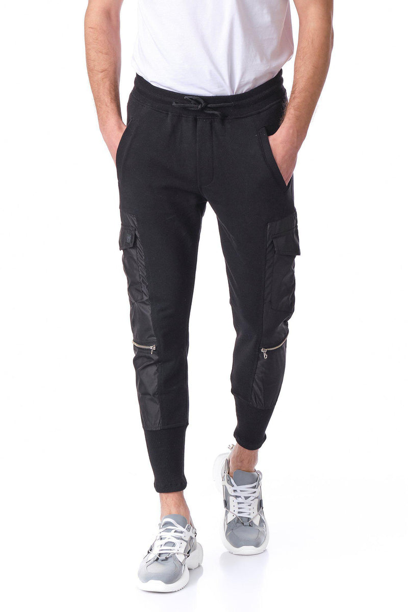 fitted black joggers