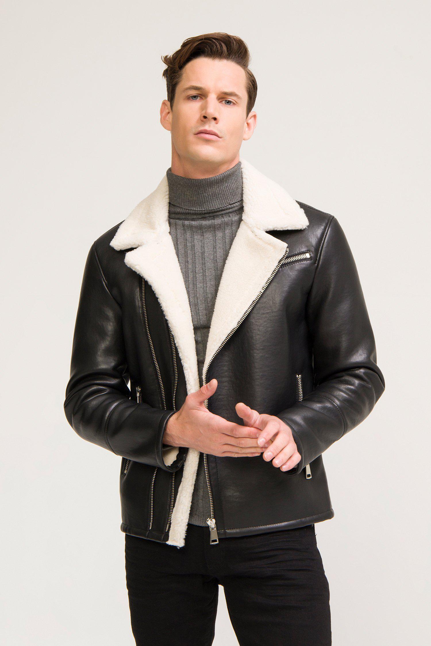 shearling lined jacket mens