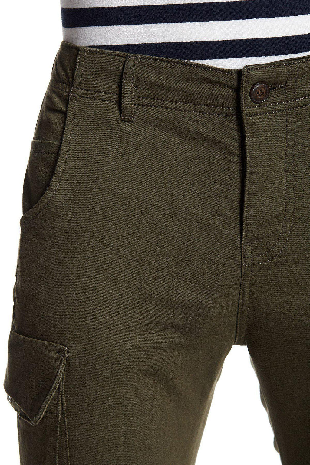 Slip Pocket Ankle Tight Jeans - Khaki | Ron Tomson