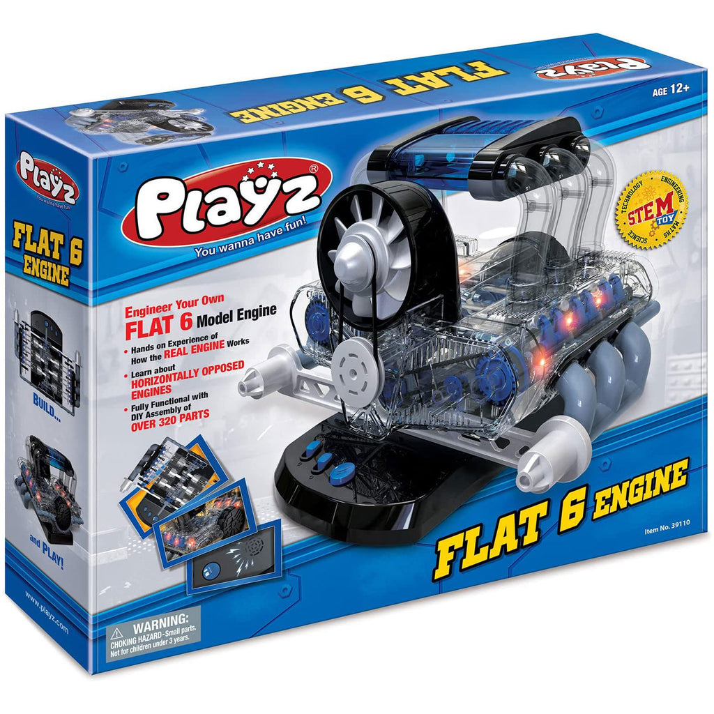 Playz V8 - Kit de construcción de modelo de motor y 6 combustión interna  plana para construir tu propio mini motor Hobby Kit para niños y adultos