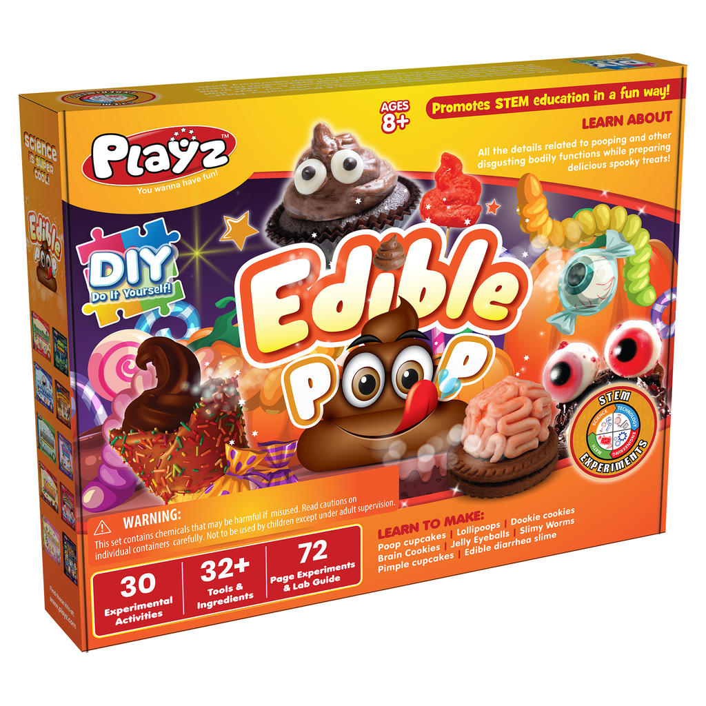 Playz Edible Candy! Food Science Stem Chemistry Kit - 40+ DIY Make Your Own Chocolates and Candy Experiments for Boy, Girls, Teenagers