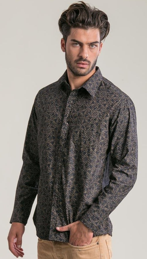 Psychedelic Mens Button Up Shirt In Black, Lsd Molecule All Over Print ...