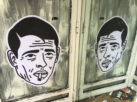 Paris mirrored wheatpaste graffiti
