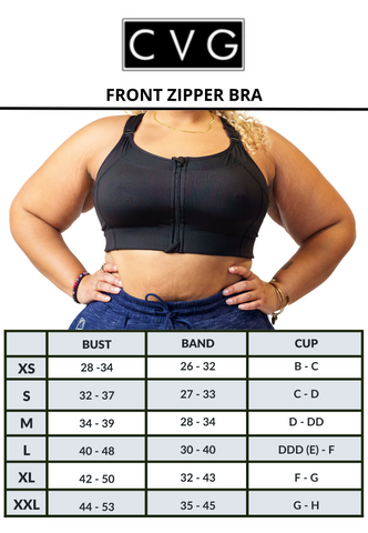 Front Zip Sports Bra, Supportive Workout Bra