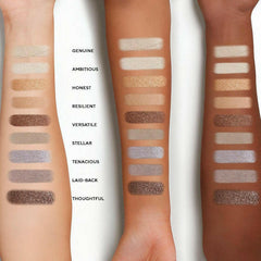 Mirabella True To You Nude Swatches of Eyeshadows on Arms to Show Pigment of nude & neutral colors